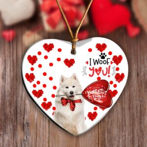 Samoyed Happy Valentine’s Day Ornament, Christmas Ornament,&hellip;