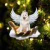Samoyed On The Cup Christmas Ornament, Christmas Ornament, Dog Ornament, Xmas Dog Ornaments