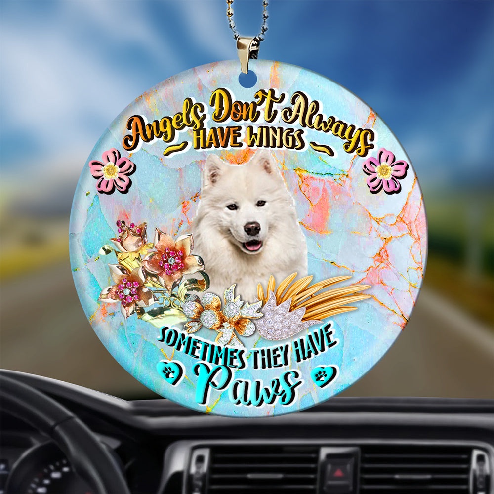 Samoyed Sometimes They Have Paws Ornament, Christmas Ornament, Dog Ornament, Xmas Dog Ornaments