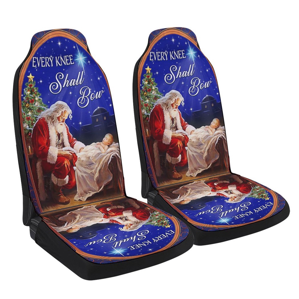 Santa Christmas Every Knee Shall Bow Seat Cover Cars, Christmas Car Seat Cover, Car Seat Cover