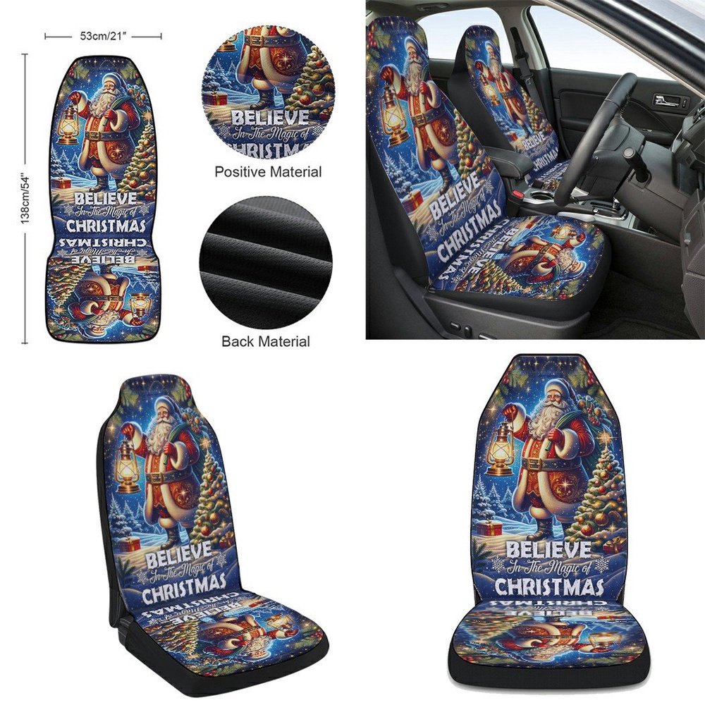Santa Claus Christmas Seat Cover Cars, Christmas Car Seat Cover, Car Seat Cover
