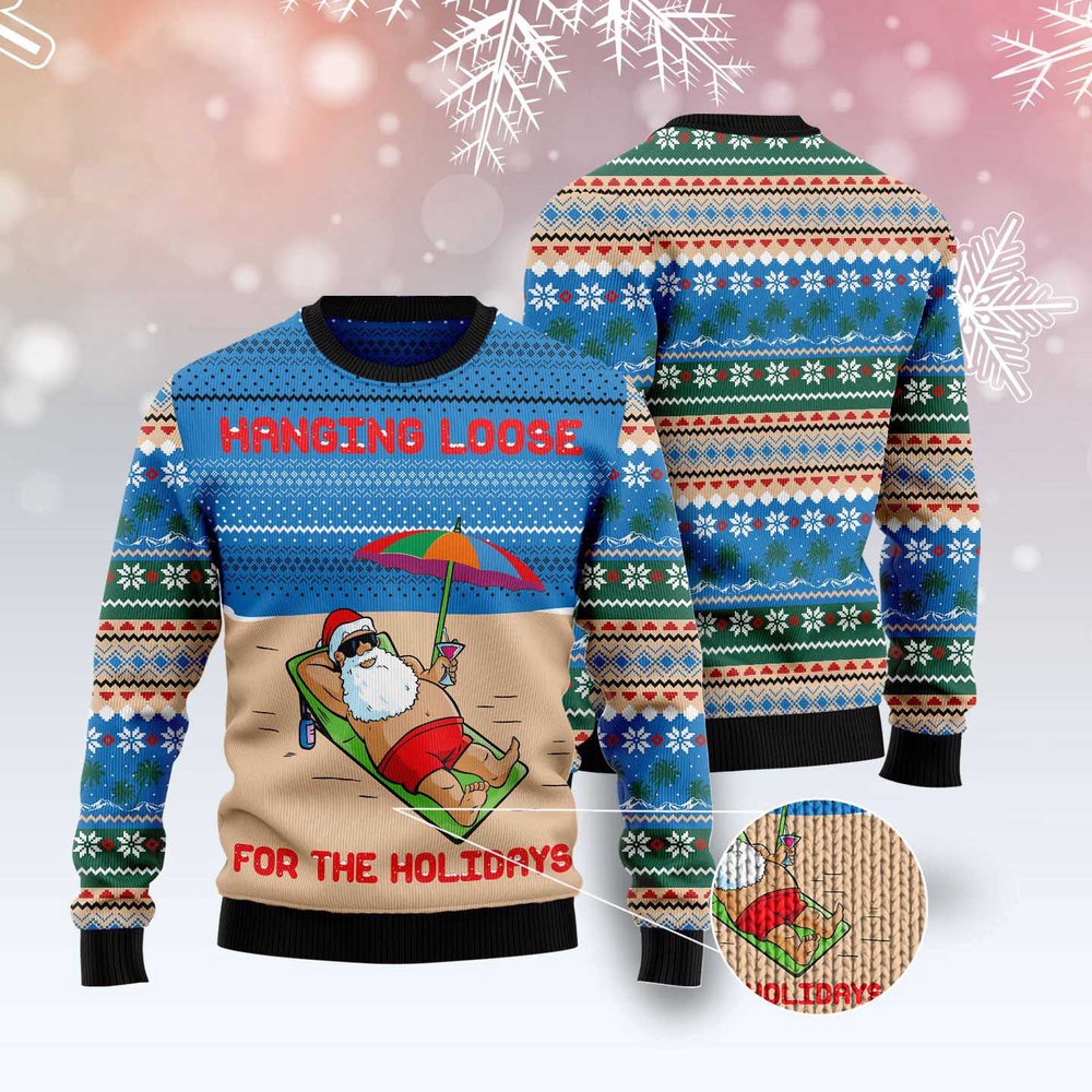 Santa Claus Holiday Ugly Christmas Sweater, Christmas Sweater, Ugly Sweater, Funny Xmas Sweaters