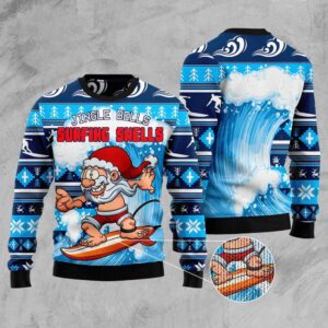 Santa Claus Jingle Bells Surfing Swells Ugly&hellip;