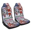 Santa Claus On the Christmas Train American flag Seat Cover Cars, Christmas Car Seat Cover, Car Seat Cover