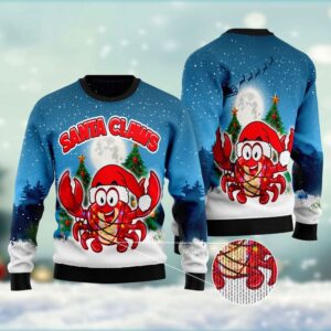 Santa Claws Crabs Ugly Christmas Sweater, Christmas&hellip;