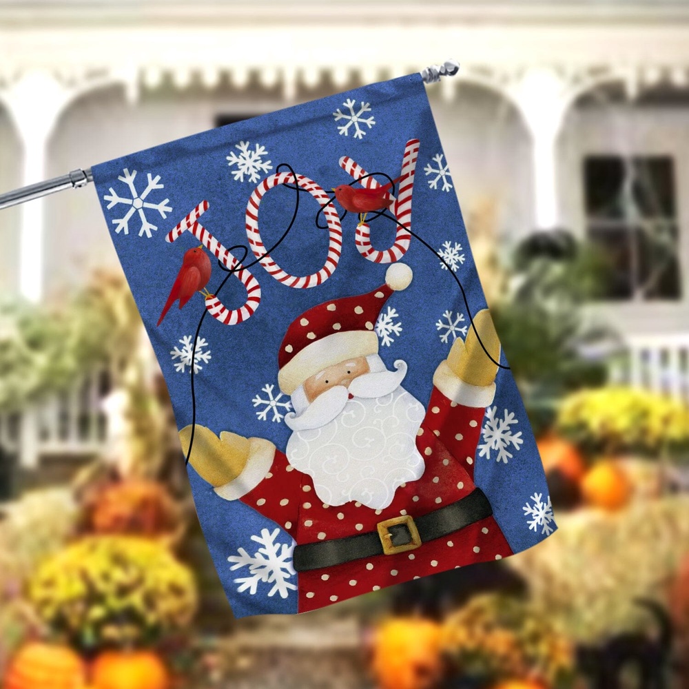 Santa Joy Garden FlagsXmas, Garden Flags, Outdoor Xmas Flags, Christmas Flag Outdoor
