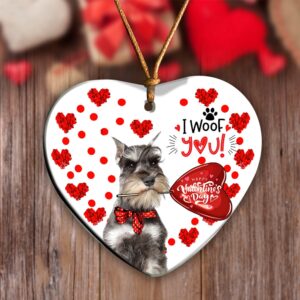 Schnauzer Happy Valentine’s Day Ornament, Christmas Ornament,&hellip;