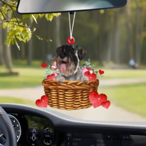 Schnauzer With Rose & Heart Ornament, Christmas&hellip;