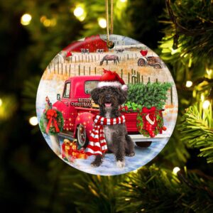 Schnoodle With Red Truck Christmas Ornament, Christmas&hellip;