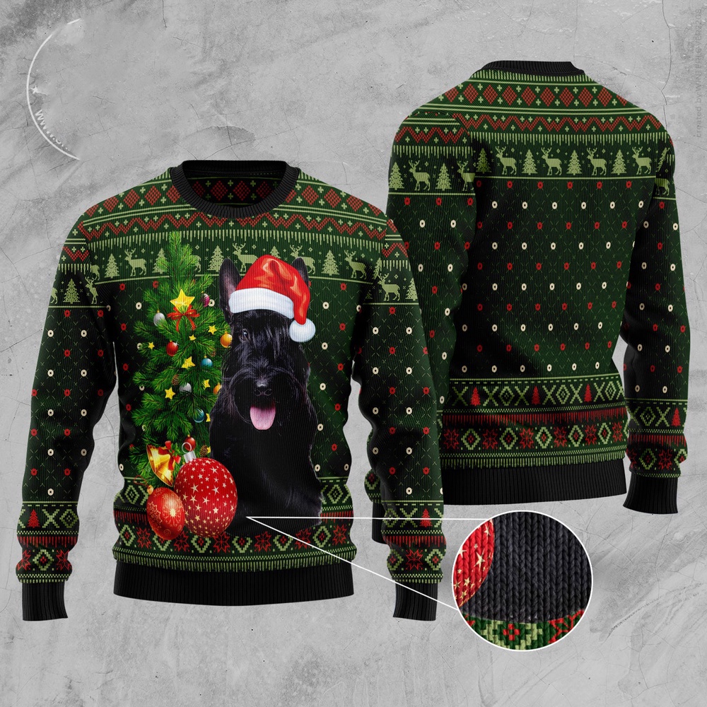 Scottish Terrier Cute Christmas Ugly Christmas Sweater, Christmas Sweater, Ugly Sweater, Funny Xmas Sweaters