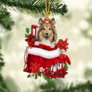Shetland Sheepdog In Gift Bag Christmas Ornament,&hellip;