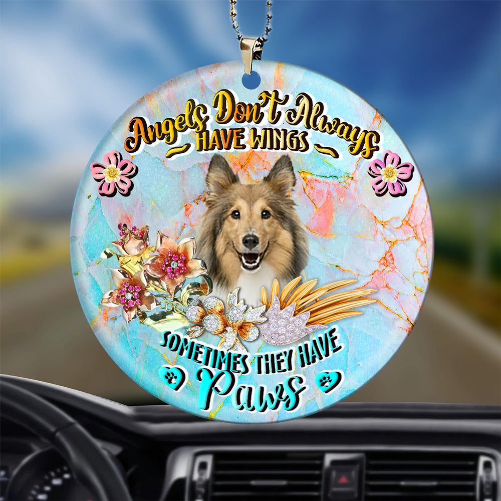 Shetland Sheepdog Sometimes They Have Paws Ornament, Christmas Ornament, Dog Ornament, Xmas Dog Ornaments