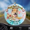 Shiba Inu With Red Truck Christmas Ornament, Christmas Ornament, Dog Ornament, Xmas Dog Ornaments