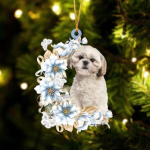 Shih Tzu Flowers Moon Ornament, Christmas Ornament,&hellip;