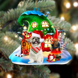 Shih Tzu With Rudolph’s House Christmas Ornament,&hellip;