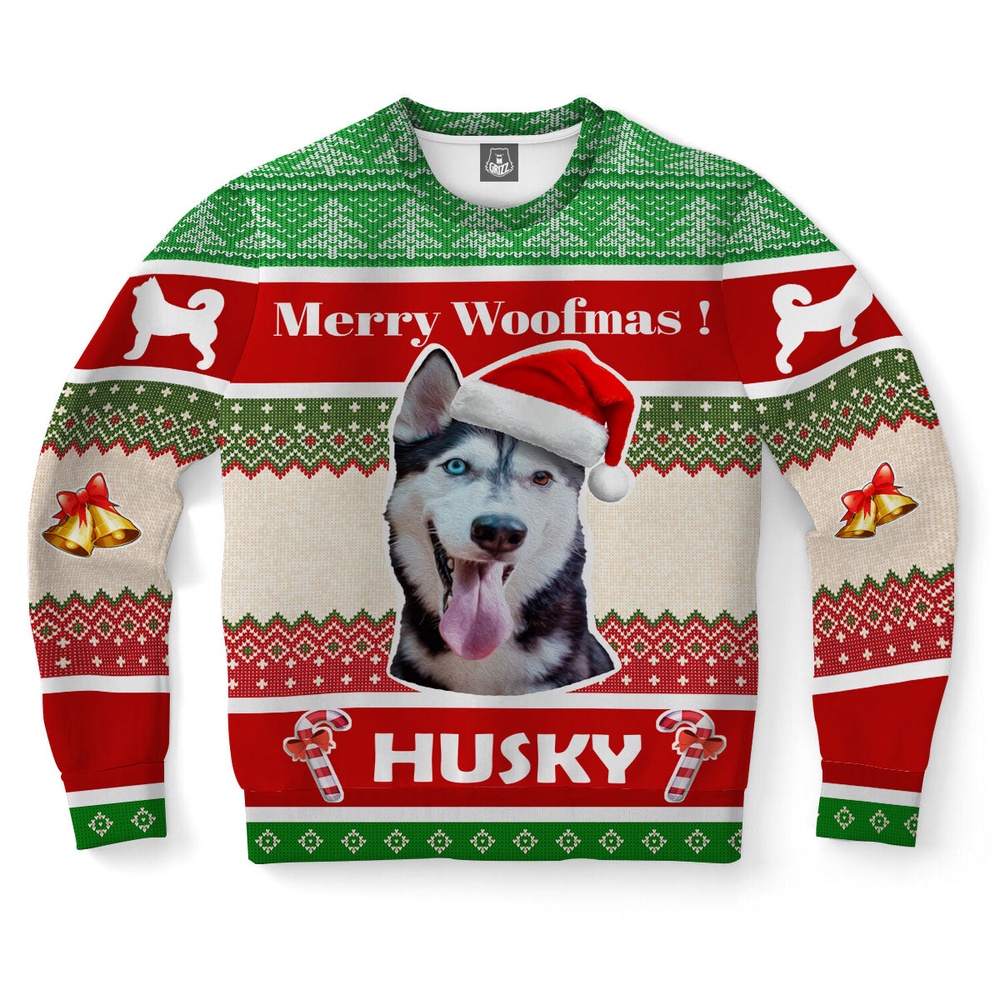 Siberian Husky Dog Ugly Christmas Sweater, Christmas Sweater, Ugly Sweater, Funny Xmas Sweaters