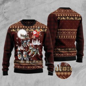 Siberian Husky Reindeers Car Ugly Christmas Sweater,&hellip;