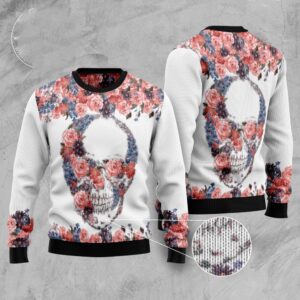 Skull Flowers Ugly Christmas Sweater, Christmas Sweater,&hellip;