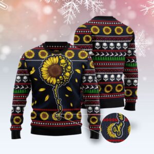 Skull Sunflower Ugly Christmas Sweater, Christmas Sweater,&hellip;