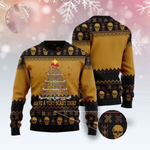 Skull Very Scary Xmas Ugly Christmas Sweater,&hellip;