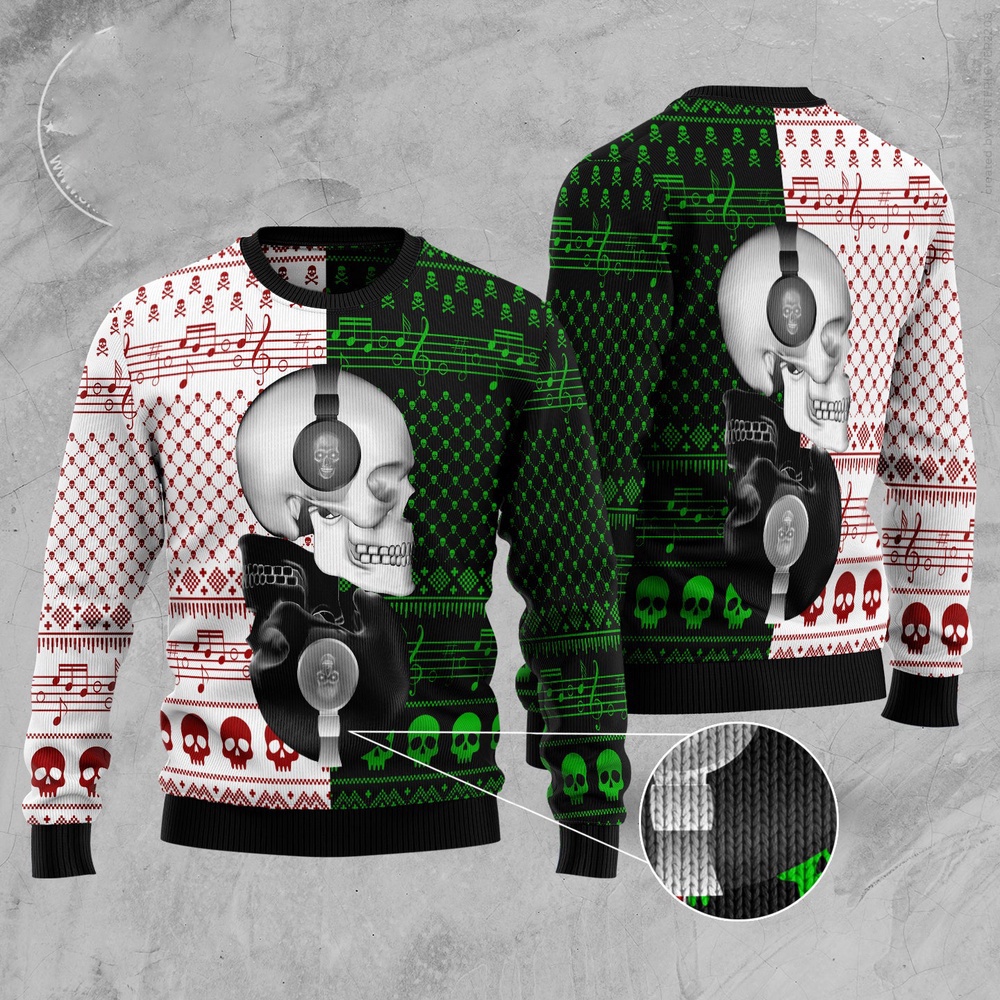 Skull Yinyang Ugly Christmas Sweater, Christmas Sweater, Ugly Sweater, Funny Xmas Sweaters