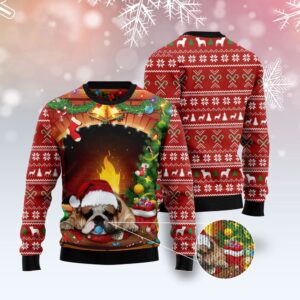 Sleeping Bulldog Christmas Ugly Christmas Sweater, Dog&hellip;