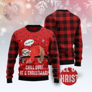 Sloth Chill Out Ugly Christmas Sweater, Christmas&hellip;