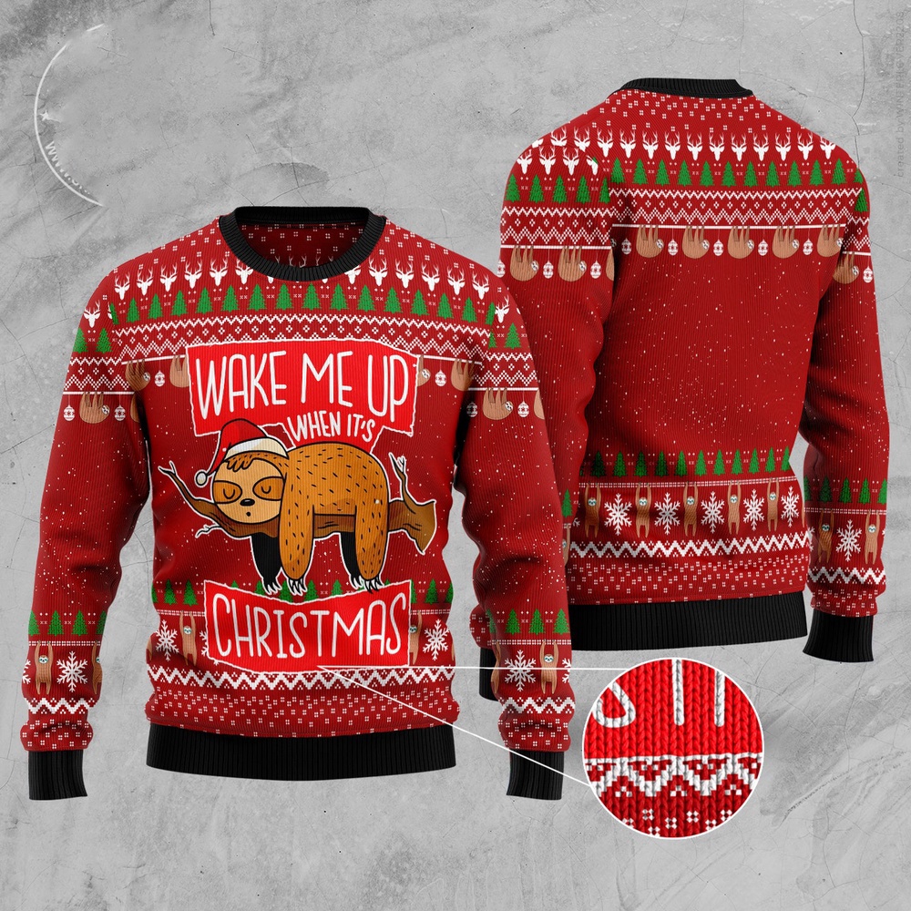 Sloth It’S Christmas Ugly Christmas Sweater, Christmas Sweater, Ugly Sweater, Funny Xmas Sweaters