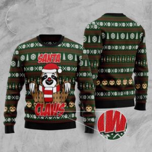 Sloth Santa Claws Ugly Christmas Sweater, Christmas&hellip;