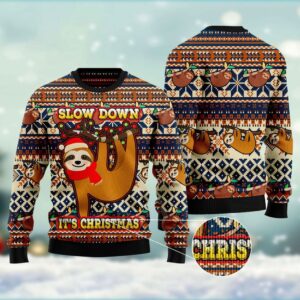 Sloth Slow Down Its Christmas Ugly Christmas&hellip;