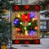 Solar Lighted Cute Elf Winter Christmas Garden FlagXmas, Garden Flags, Outdoor Xmas Flags, Christmas Flag Outdoor