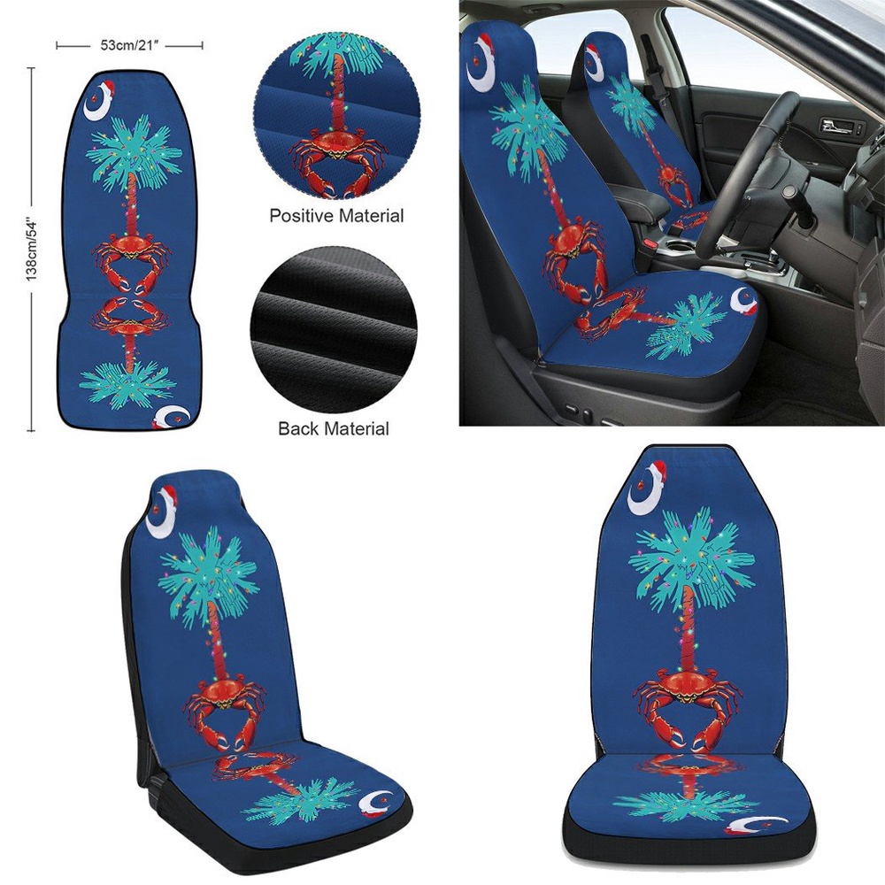 South Carolina Christmas Palm Tree South Carolina Crab Santa Seat Cover Cars, Christmas Car Seat Cover, Car Seat Cover