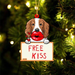 Springer-Spaniel Free Kiss Christmas Ornament, Christmas Ornament,&hellip;