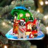 St Bernard With Red Truck Christmas Ornament, Christmas Ornament, Dog Ornament, Xmas Dog Ornaments