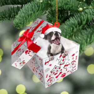 Staffordshire-Bull-Terrier In Gift Box Christmas Ornament, Christmas&hellip;