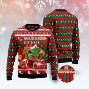 T-Rex Christmas’S Gift Ugly Christmas Sweater, Christmas&hellip;