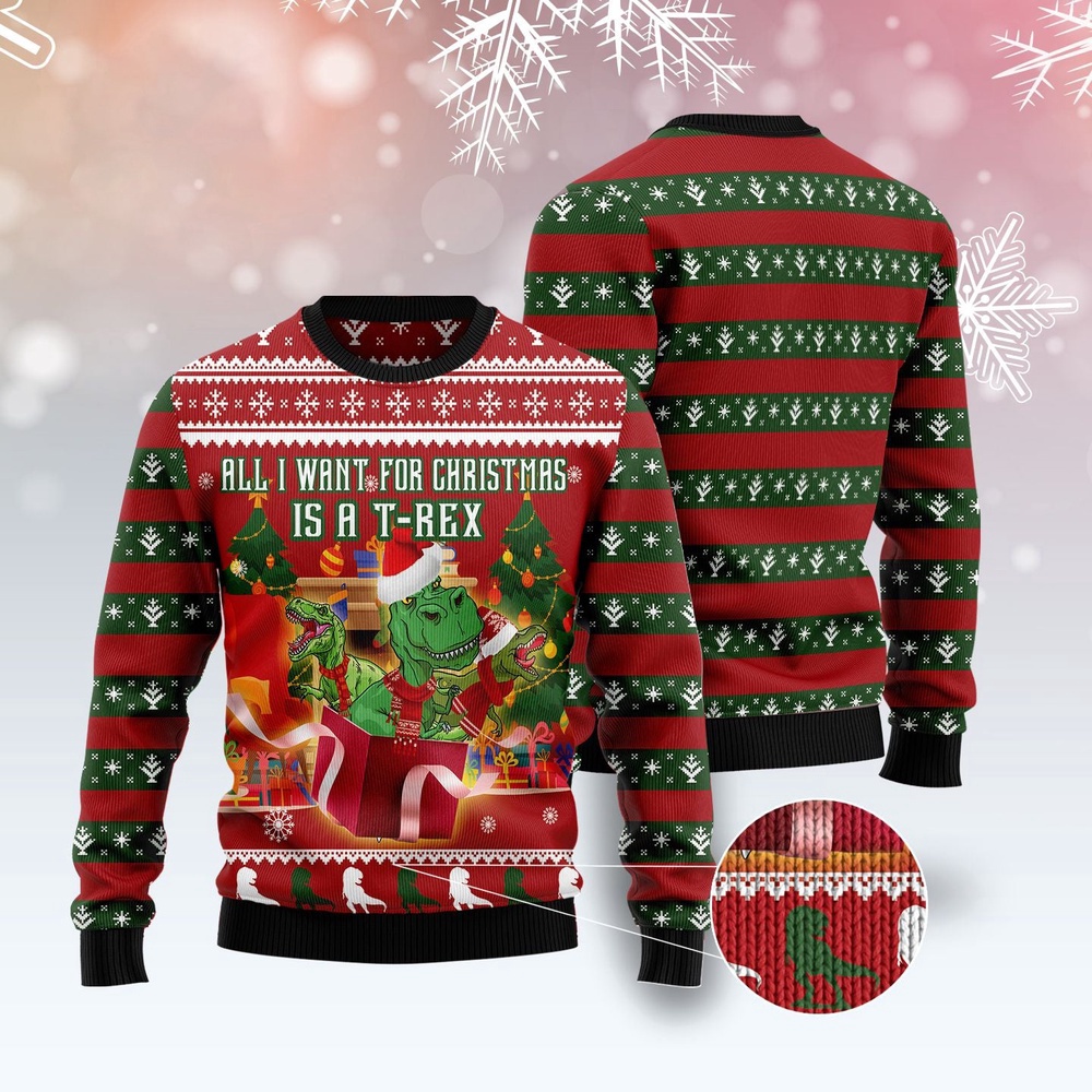 T-Rex Christmas’S Gift Ugly Christmas Sweater, Christmas Sweater, Ugly Sweater, Funny Xmas Sweaters