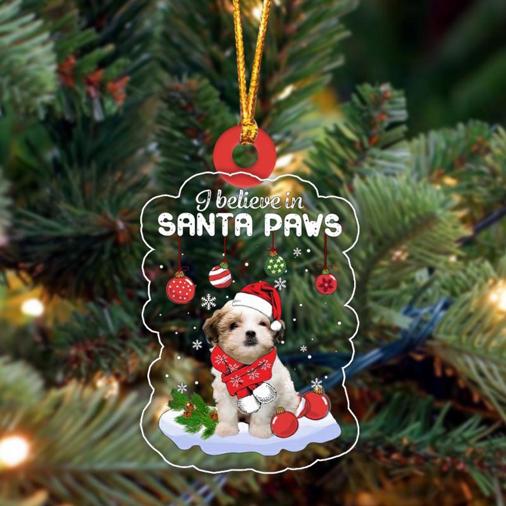 Teddy Bear Dog Christmas Ornament, Christmas Ornament, Dog Ornament, Xmas Dog Ornaments