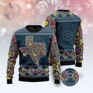 Texas Blue Mandala Ugly Christmas Sweater, Christmas&hellip;