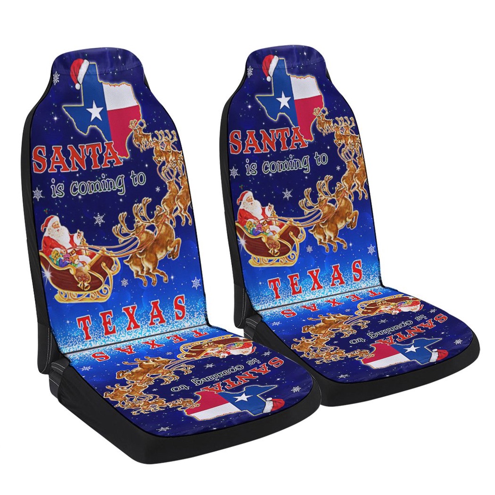 Texas Christmas Santa Is Coming To Texas Seat Cover Cars, Christmas Car Seat Cover, Car Seat Cover