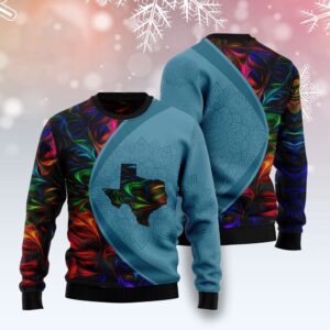Texas Fractal Pattern Ugly Christmas Sweater, Christmas&hellip;