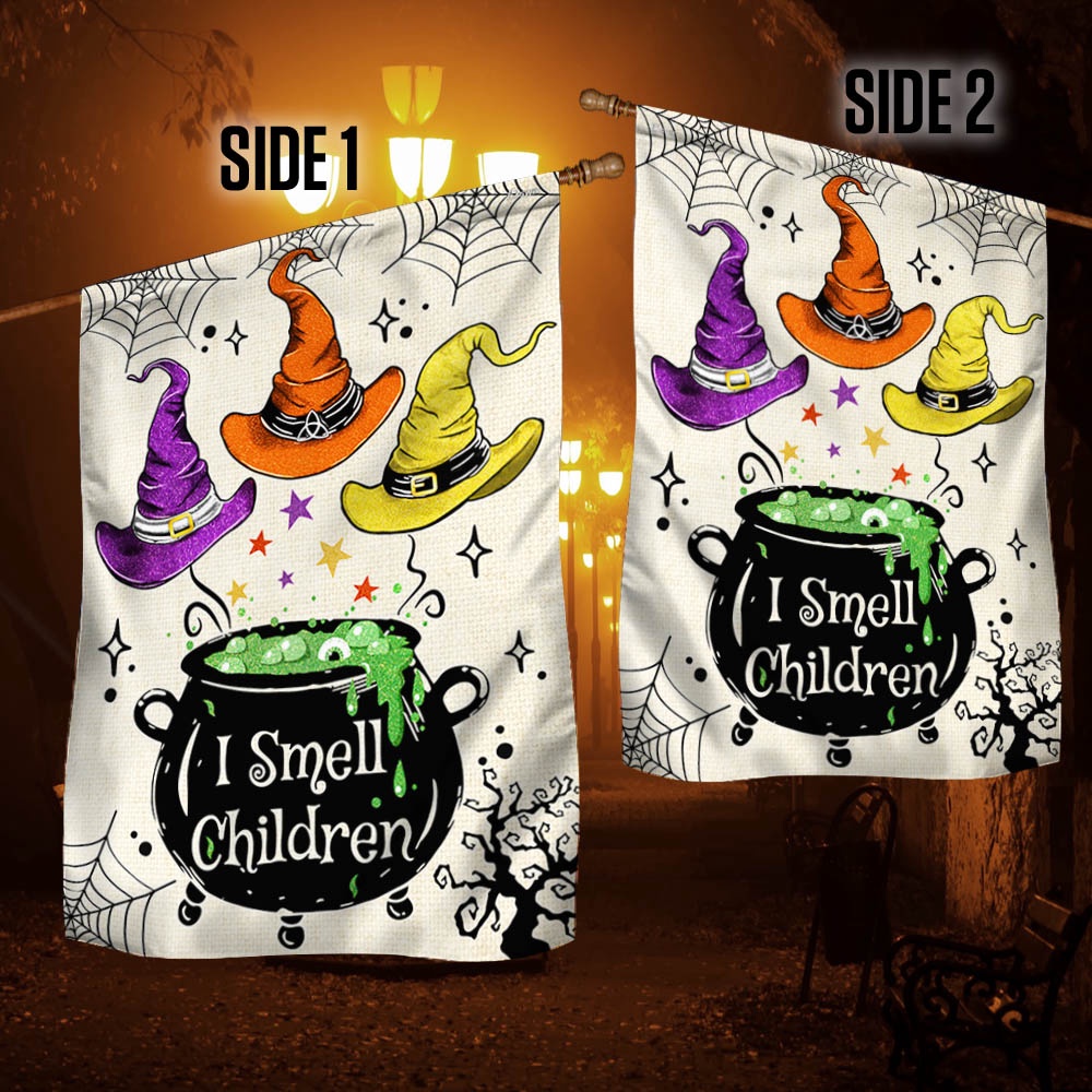 Three Witches Halloween I Smell Children Flag, Halloween Flag, Halloween Garden Flags, Halloween House Flags