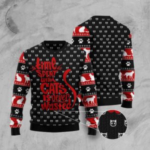 Time With Cat Christmas Ugly Christmas Sweater,&hellip;