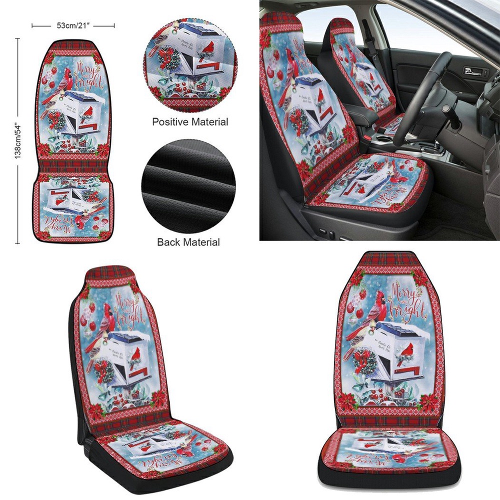 To Santa Clause Cardinal Christmas Seat Cover Cars, Christmas Car Seat Cover, Car Seat Cover