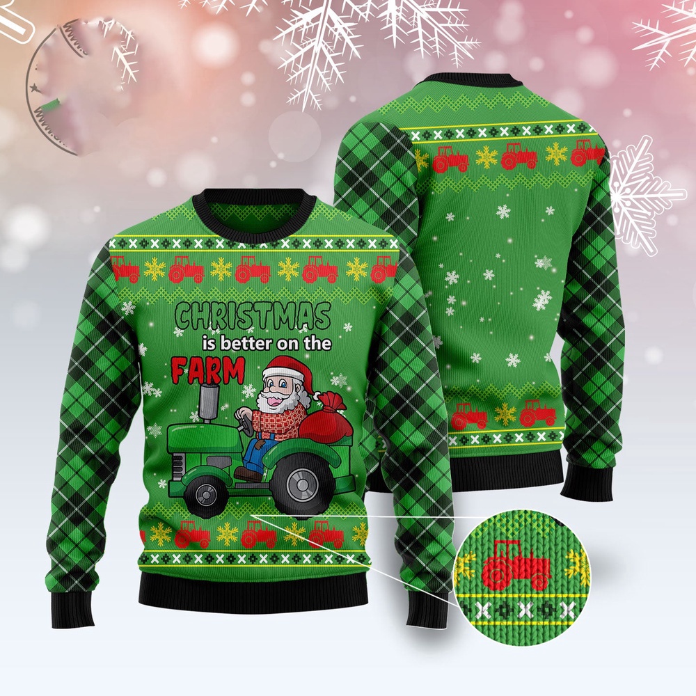 Tractor Santa Ugly Christmas Sweater, Christmas Sweater, Ugly Sweater, Funny Xmas Sweaters
