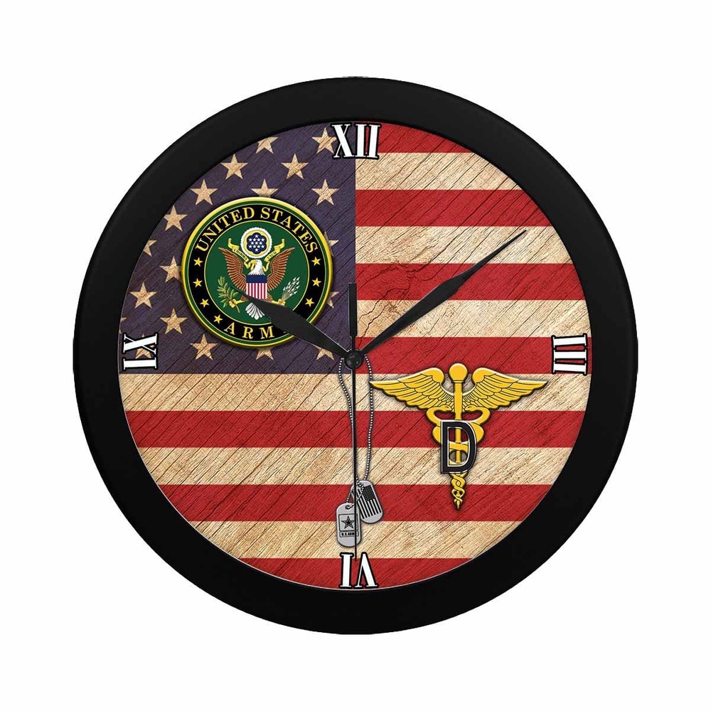 U.S. Army Dental Corps Black Wall Clock, Military Clocks, 24 Hour Clocks U.S. Army Dental Corps Black Wall Clock, Military Clocks, 24 Hour Clocks