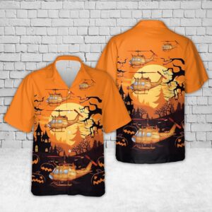 UH-1 Huey Helicopter Halloween Hawaiian Shirt, Halloween&hellip;