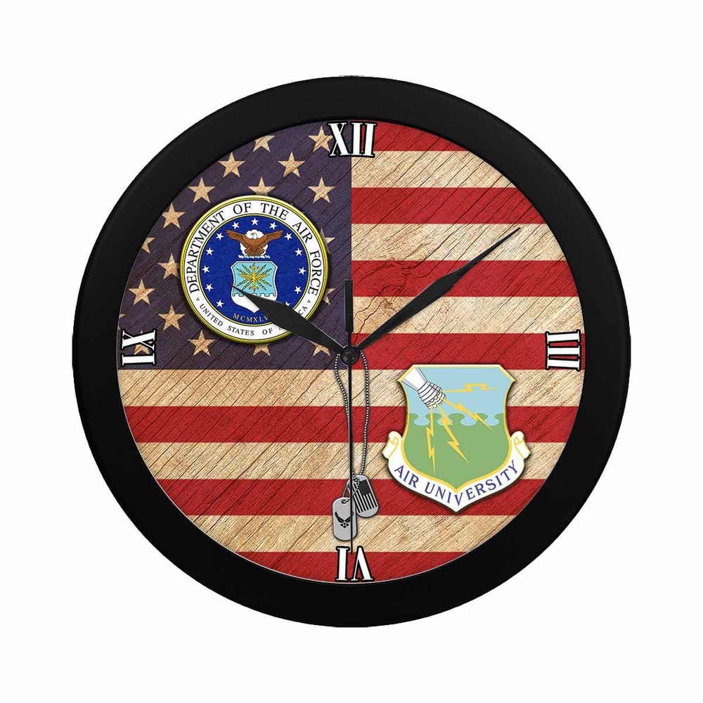 US Air Force Air University Wall Clock, Military Clocks, 24 Hour Clocks