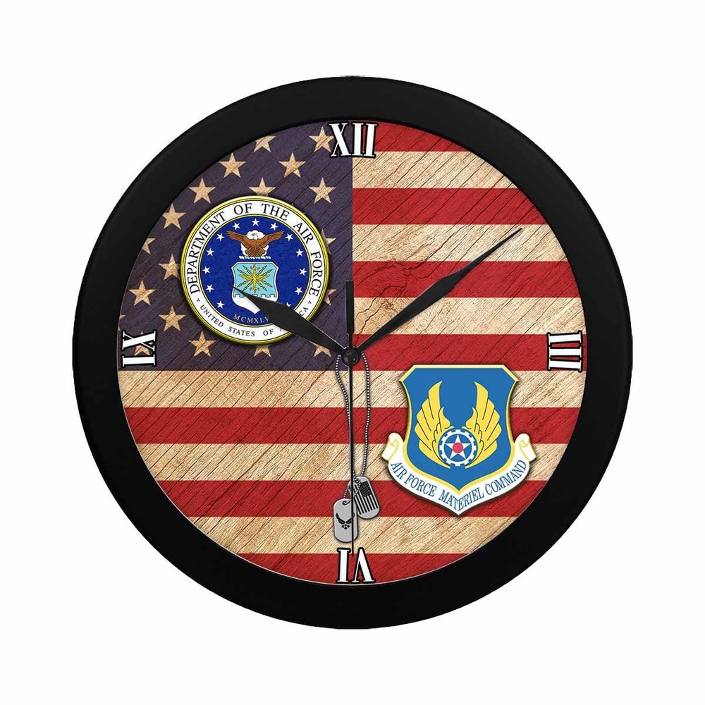US Air Force Materiel Command Wall Clock, Military Clocks, 24 Hour Clocks US Air Force Materiel Command Wall Clock, Military Clocks, 24 Hour Clocks