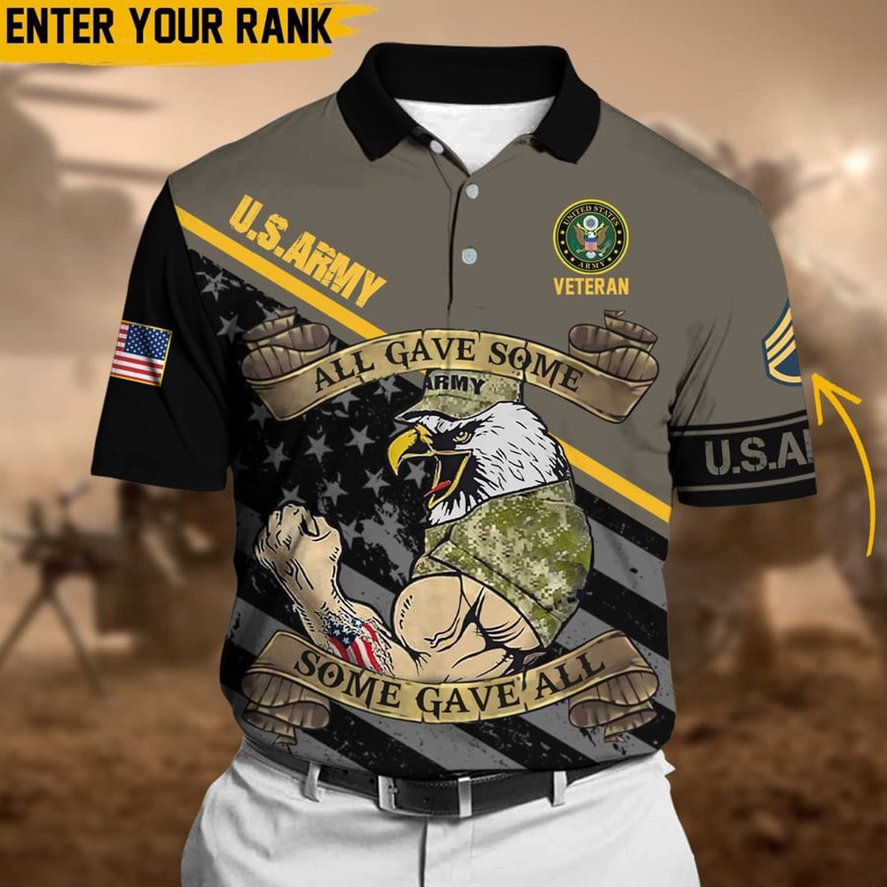US Army Military Services Veteran Polo Shirt, Veteran Polo Shirt, Military Polo Shirt